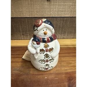 Crazy Mountain Snow Lady Tealight Holder In Box